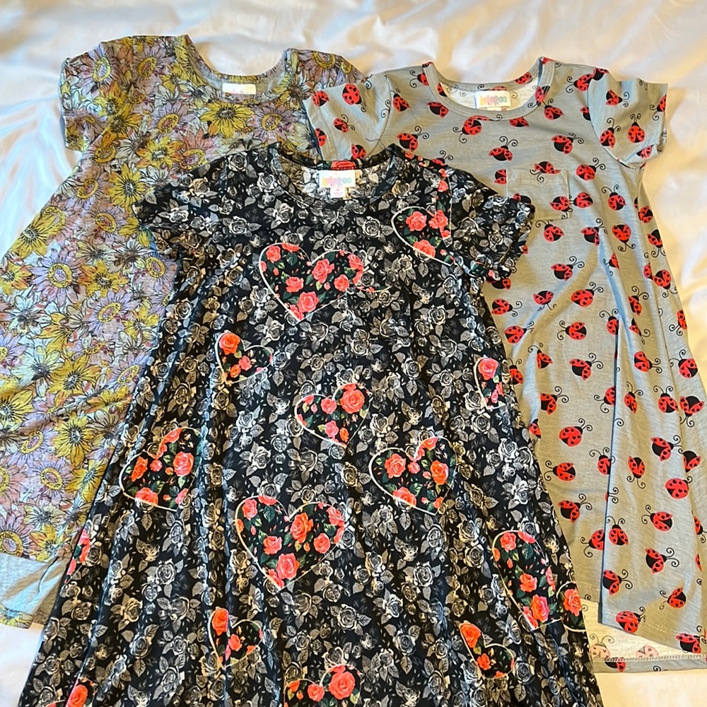 Lularoe 'Scarlett' Girls' Swing Dress Size 6 (Lot of 3)